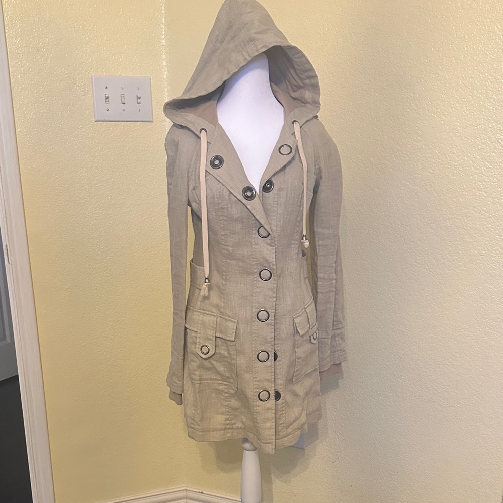 Women's Hooded Tan Jacket